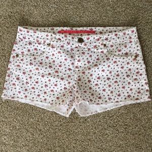 Ditsy floral denim shorts